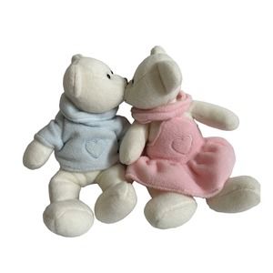 Soyea Magnetic Kissing Bears Pink Blue White Korea Plush Stuffed Animal Toy